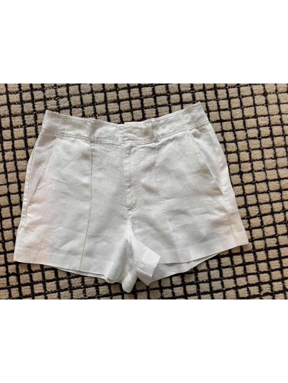 NWT Madewell Fairbanks 100% Linen Shorts Womens Size 8 White